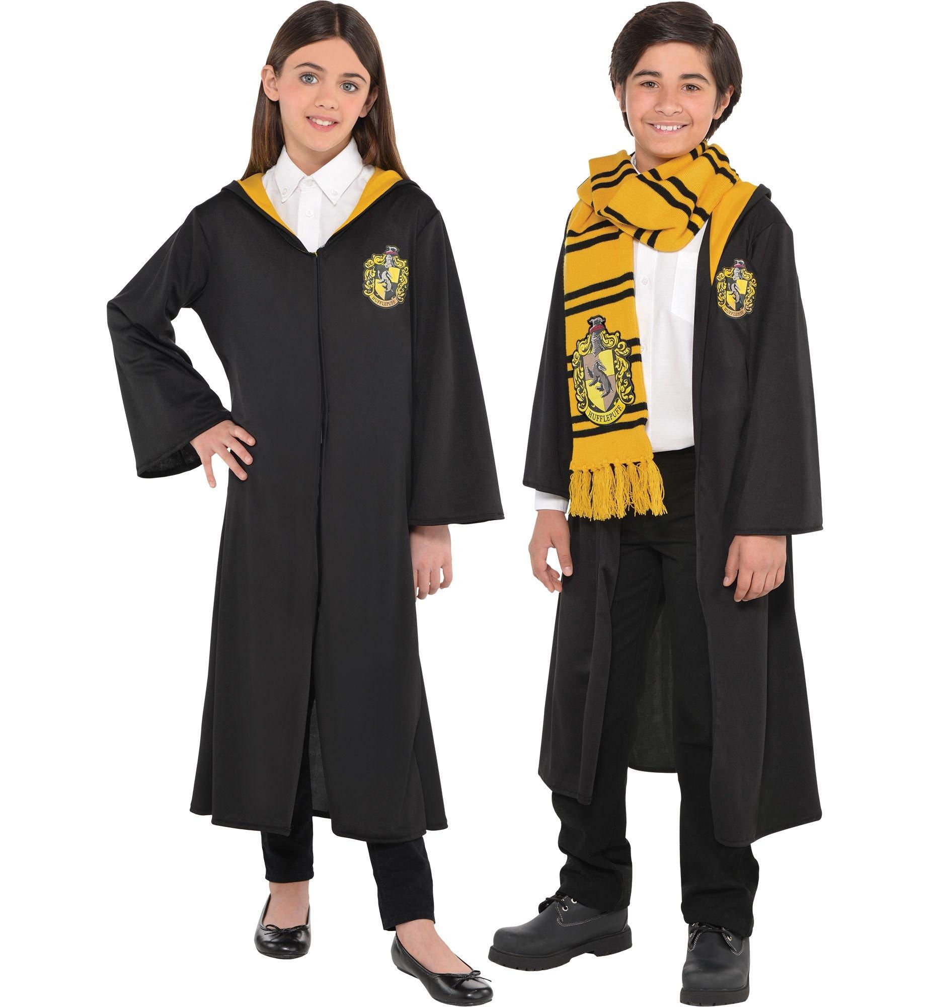 Harry Potter Hufflepuff Robe Halloween Costume Child Unisex L 10-12 Hooded  Black