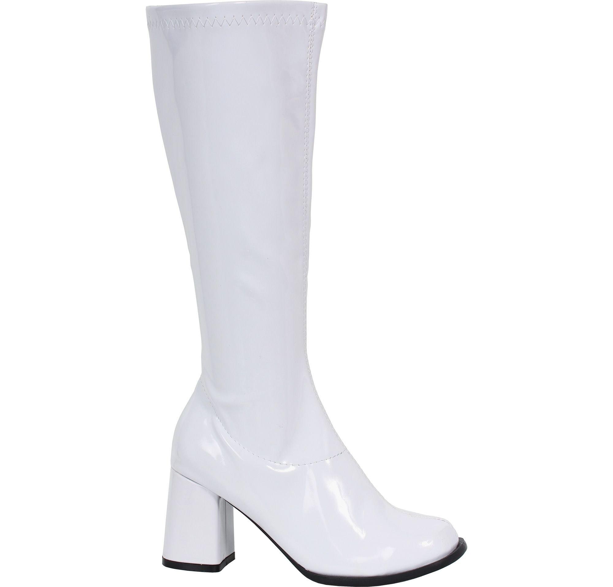 White fancy store dress boots