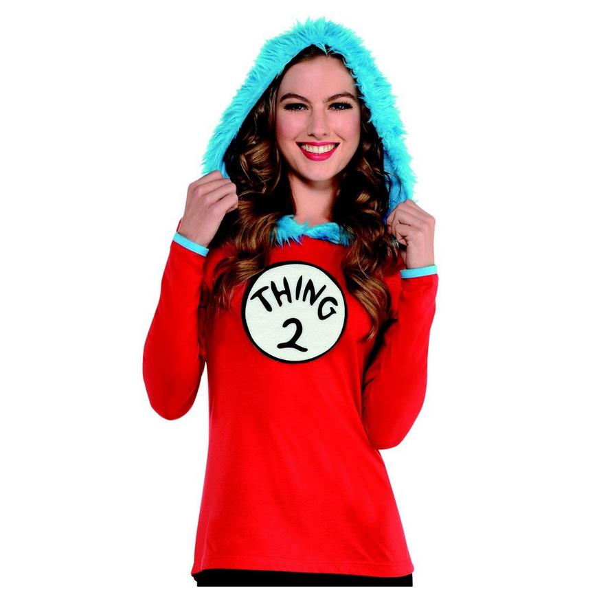 Adult Thing 1 & Thing 2 Hooded Long-Sleeve Shirt - Dr. Seuss