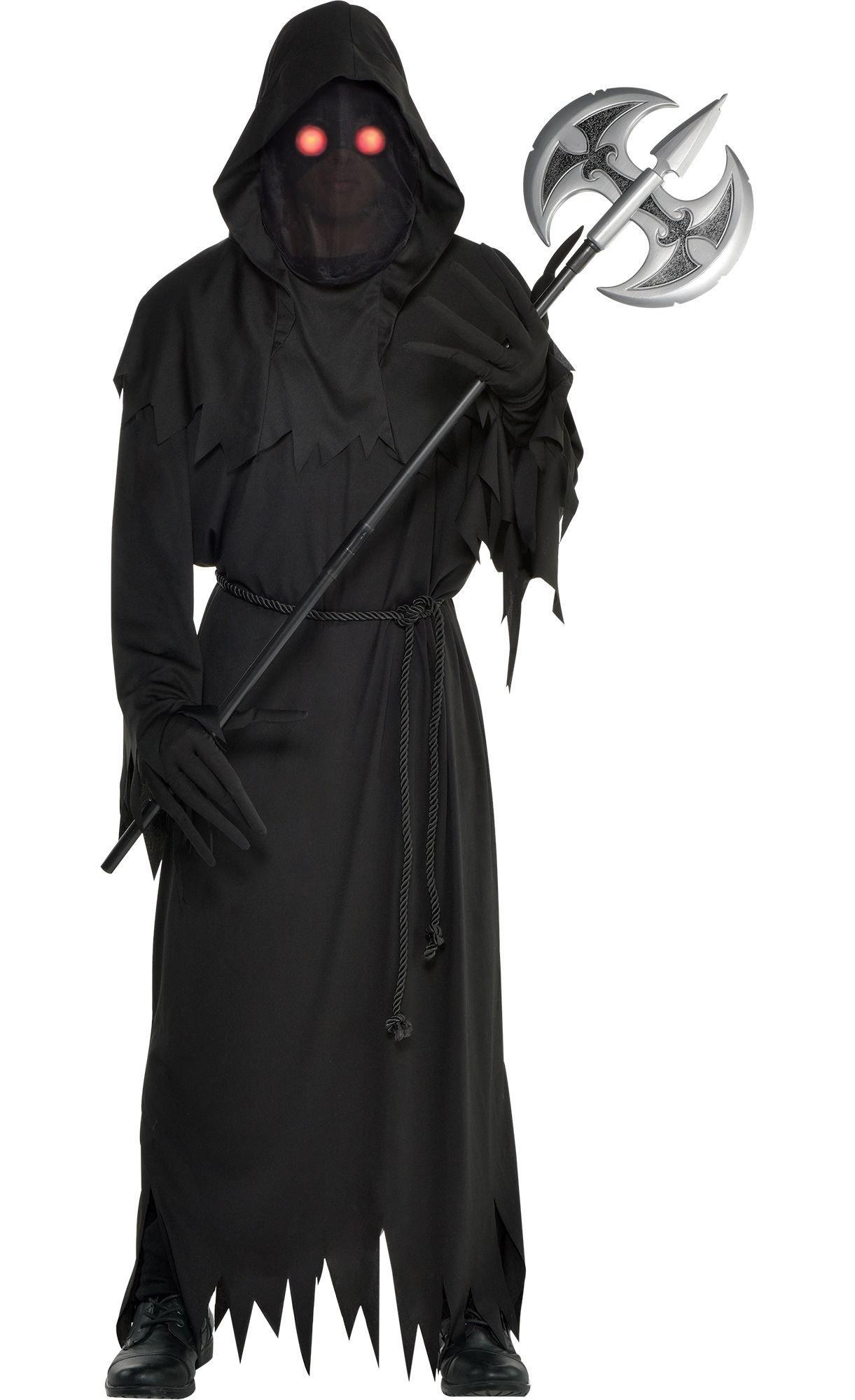 Mens Light-Up Glaring Grim Reaper Costume