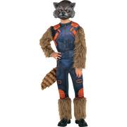 Rocket Raccoon Mask with Fake Fur Adult Guardians of The Galaxy Halloween 