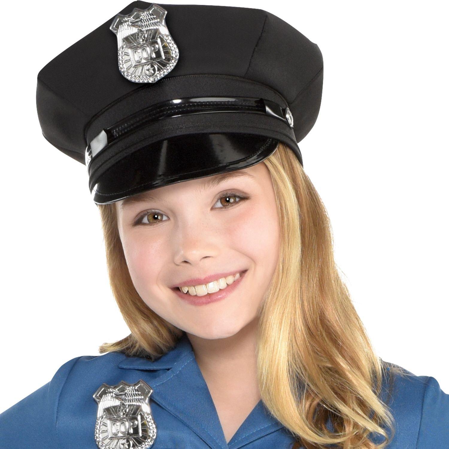 Police costume shop teenage girl