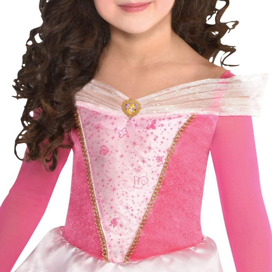 Okidokiyo Little Girls Princess Aurora Costume Halloween Party Dress Up 