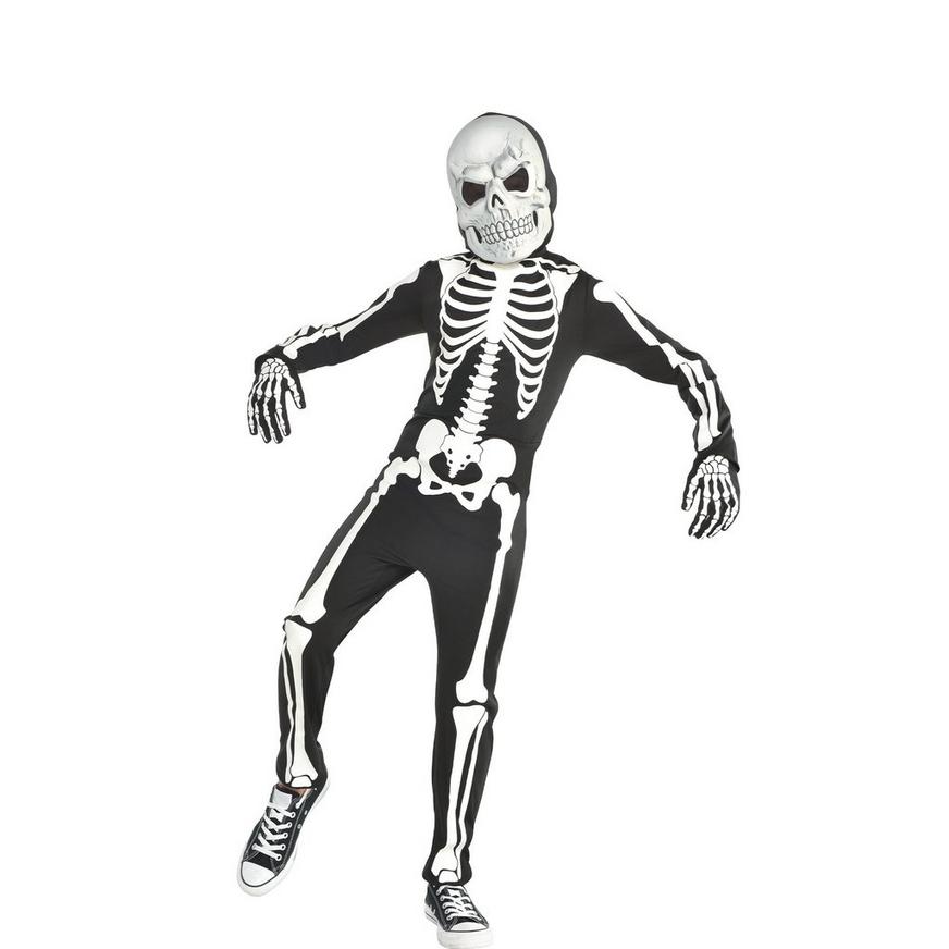 Adult Black Bone Skeleton Costume Halloween Party Fancy Dress Outfit One Size 