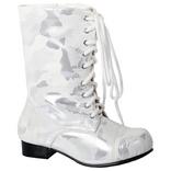 Girls White Viva Combat Boots
