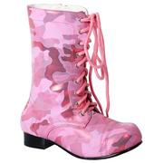 Girls Pink Viva Combat Boots