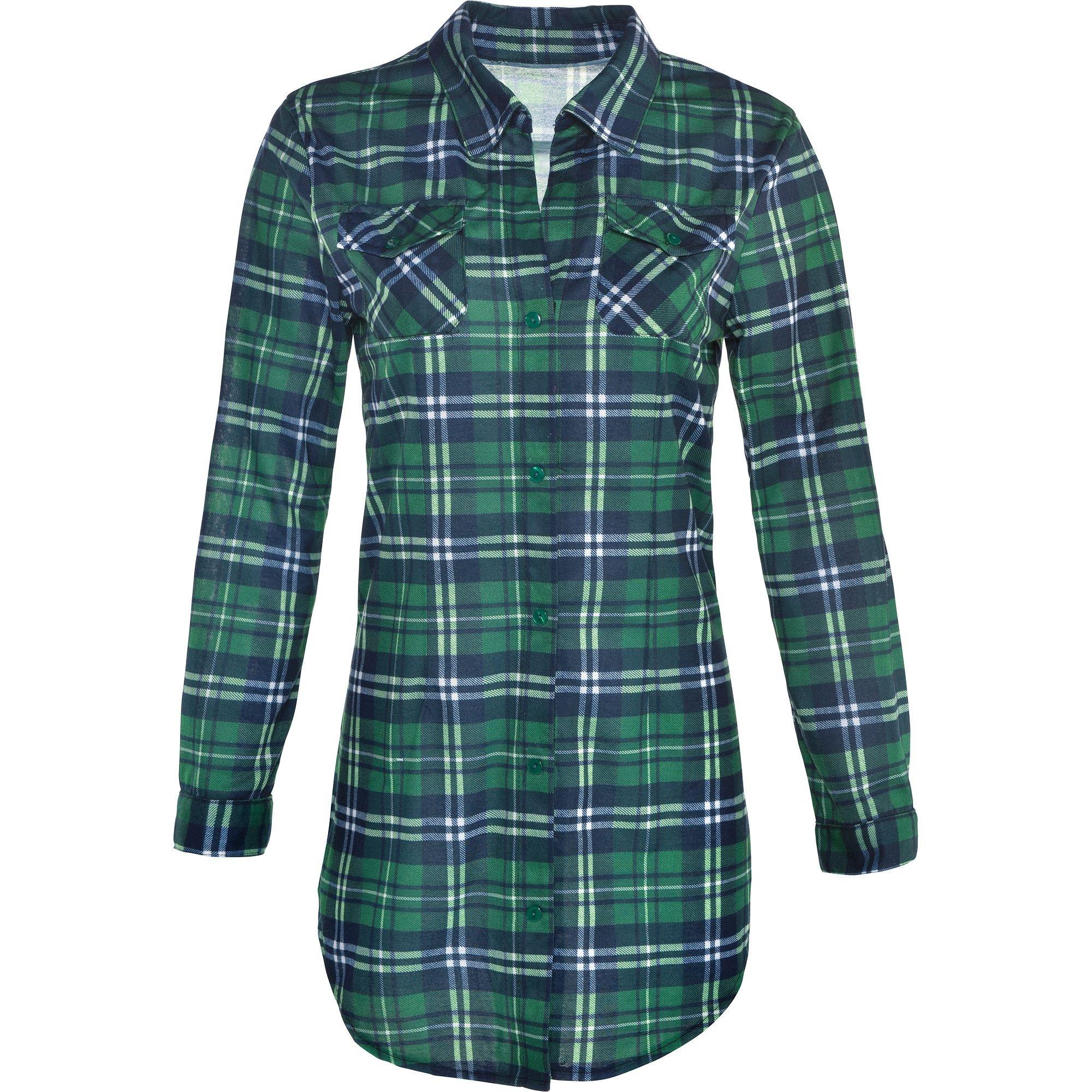 HangNiFang Flannel Shirts for Women Oversized Button Down Long Sleeve Plaid  Shirts Blouse(0649-OliveGreen-S) at  Women's Clothing store