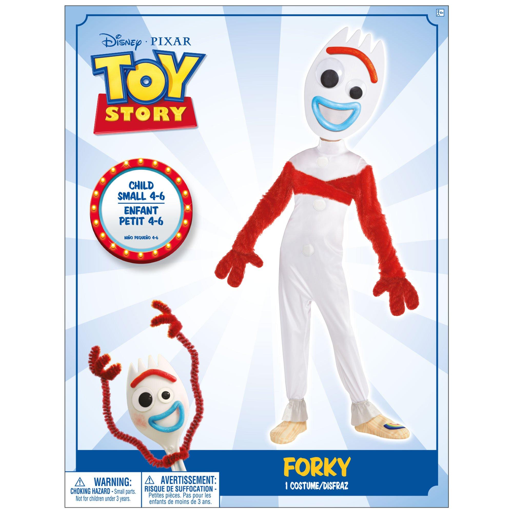 Disney Boy's Toy Story Forky Smiling Face Graphic Tee, White