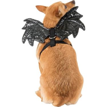 Black Sparkle Bat Wings Dog Harness