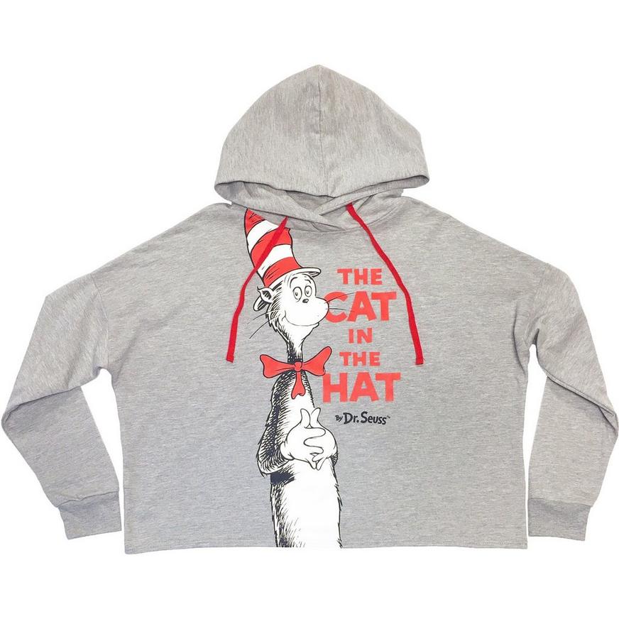 Adult Gray Cat in The Hat Hoodie - Dr. Seuss
