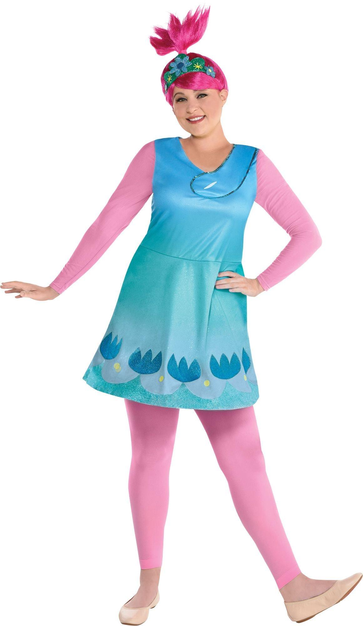 Adult Queen Poppy Costume Plus Size - Trolls World Tour