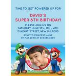 Custom Super Mario Photo Invitations