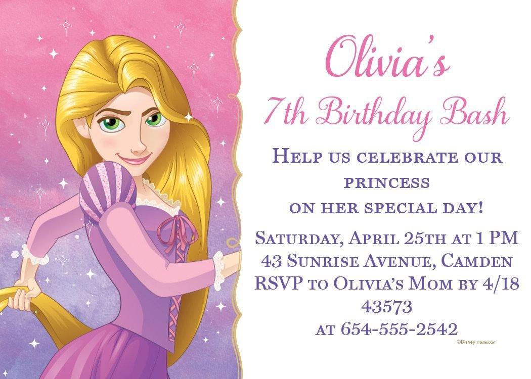 Custom Tangled Rapunzel Invitations