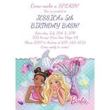 Custom Barbie Mermaid Invitations