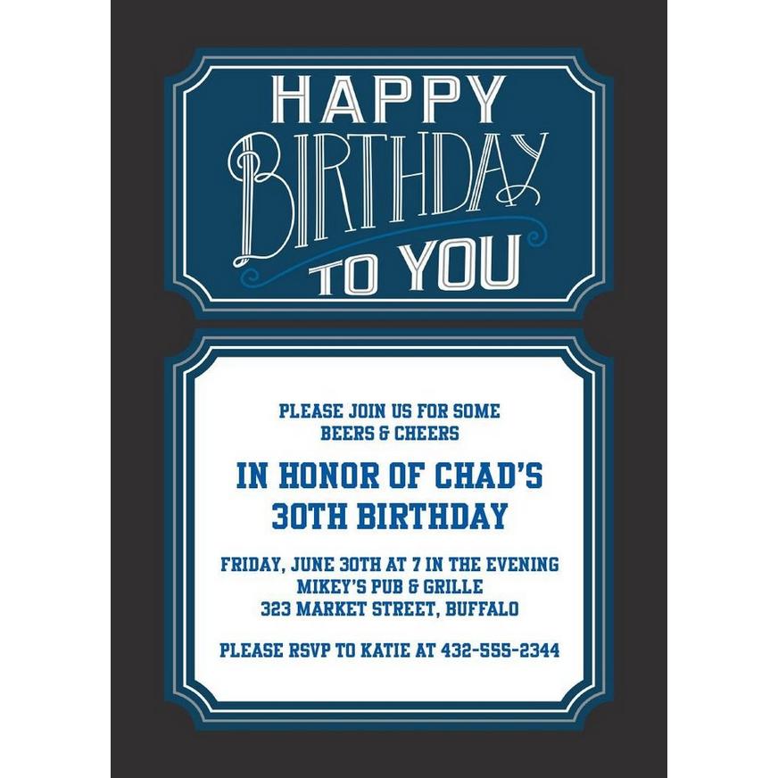 Custom Happy Birthday Classic Invitations