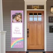 Custom Magical Rainbow Birthday Photo Vertical Banner