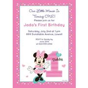 Custom Minnie's 1st Birthday Invitations