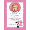 Custom Minnie's 1st Birthday Photo Invitations