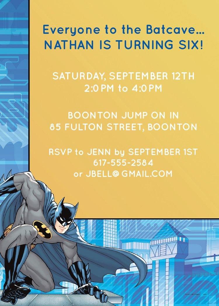 Custom Batman Invitations
