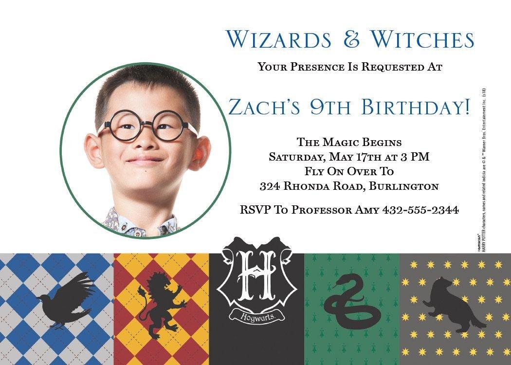 Party City Custom Harry Potter Invitations Size 4in x 6in | Party Supplies