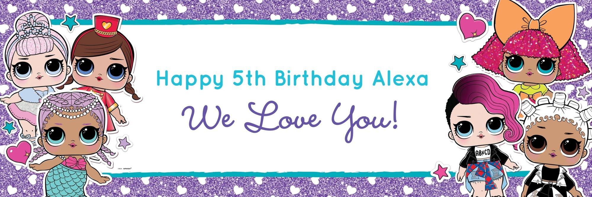 Custom L.O.L. Surprise! Horizonal Banner Party City