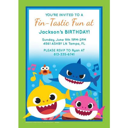 Custom Baby Shark Invitations