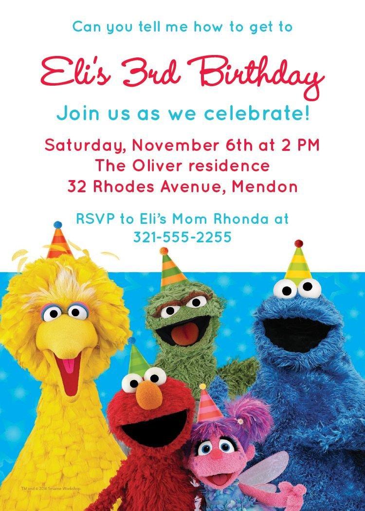 Custom Sesame Street Invitations