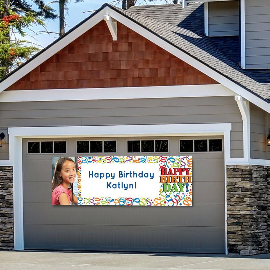 Custom Colorful Birthday Photo Horizontal Banner