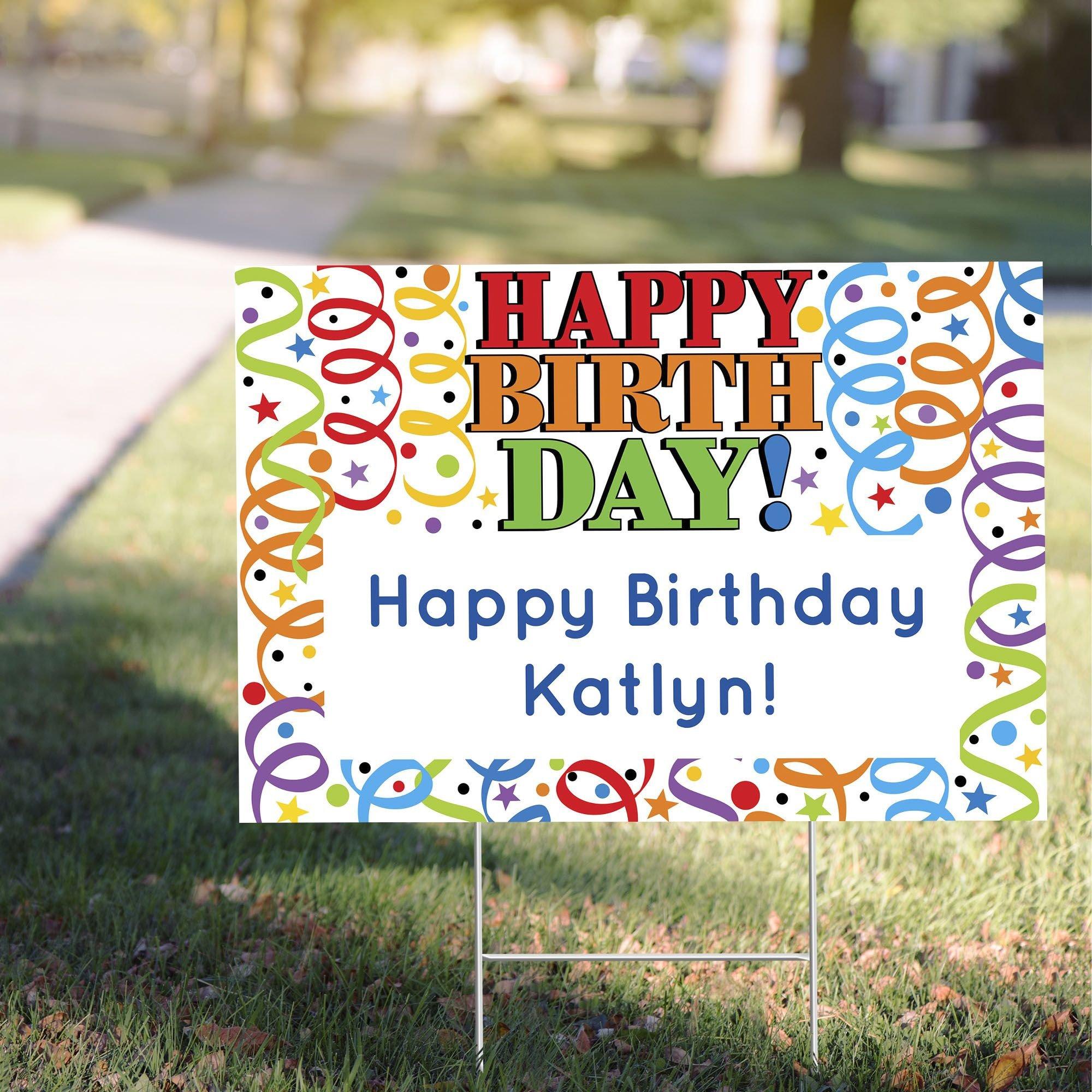 Custom Colorful Birthday Yard Sign Party City