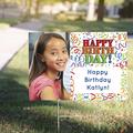 Custom Colorful Birthday Photo Yard Sign
