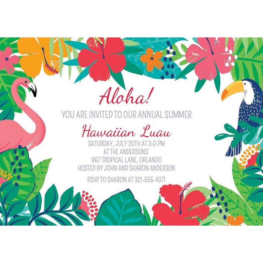 Custom Tropical Jungle Invitations