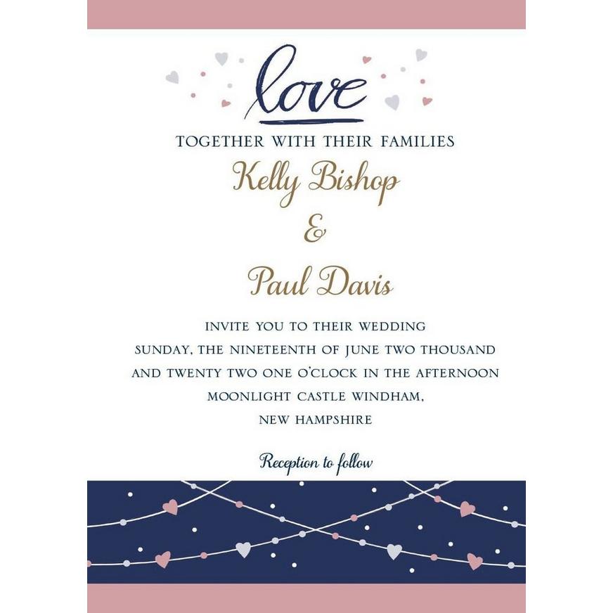 Custom Navy Love Bridal Invitations