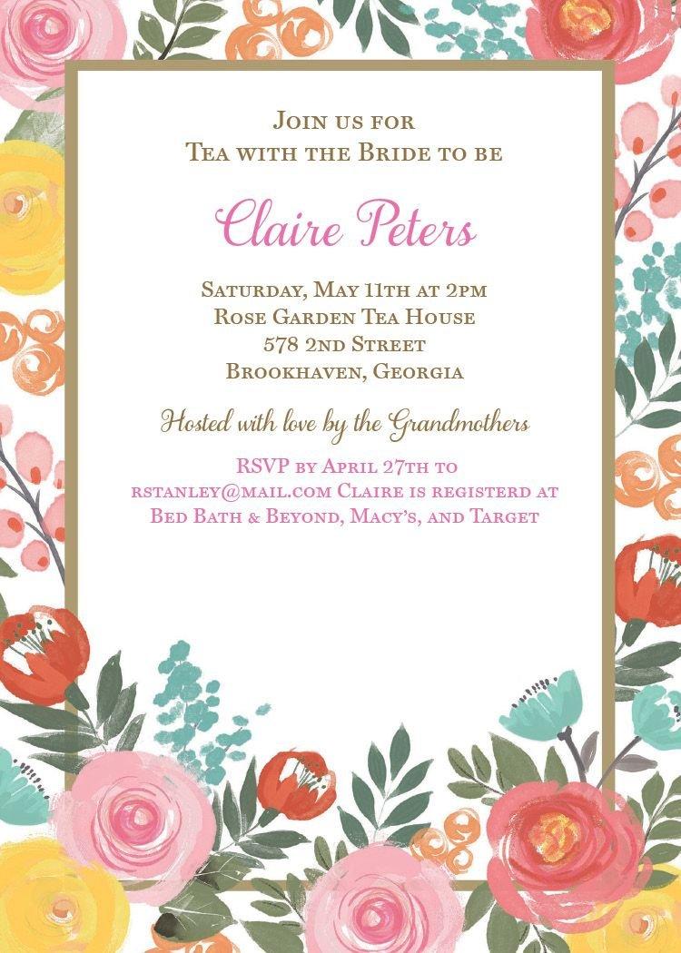 Custom Bright Floral Invitations