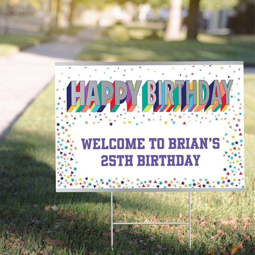 Custom Here's to Your Birthday Yard Sign