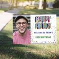 Custom Here's to Your Birthday Photo Yard Sign