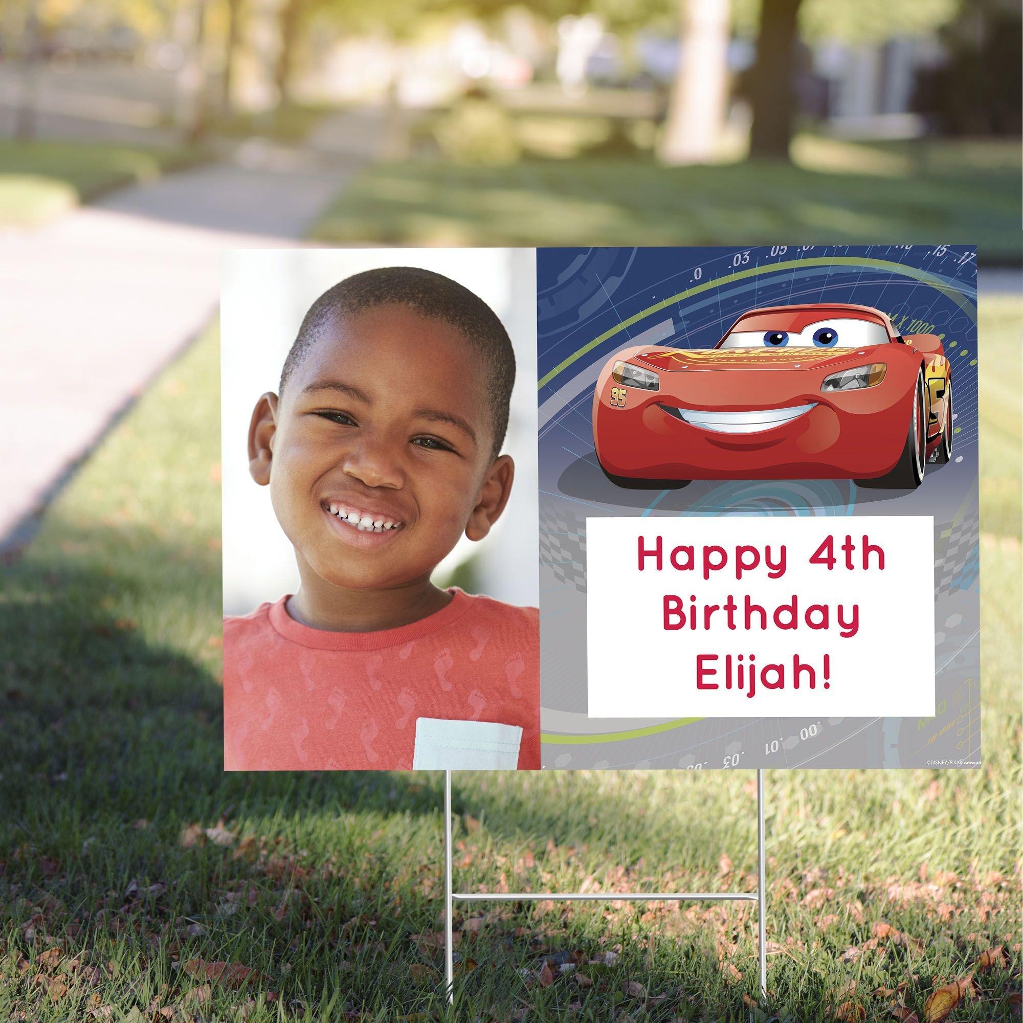 Custom Cars 3 Photo Yard Sign Party City