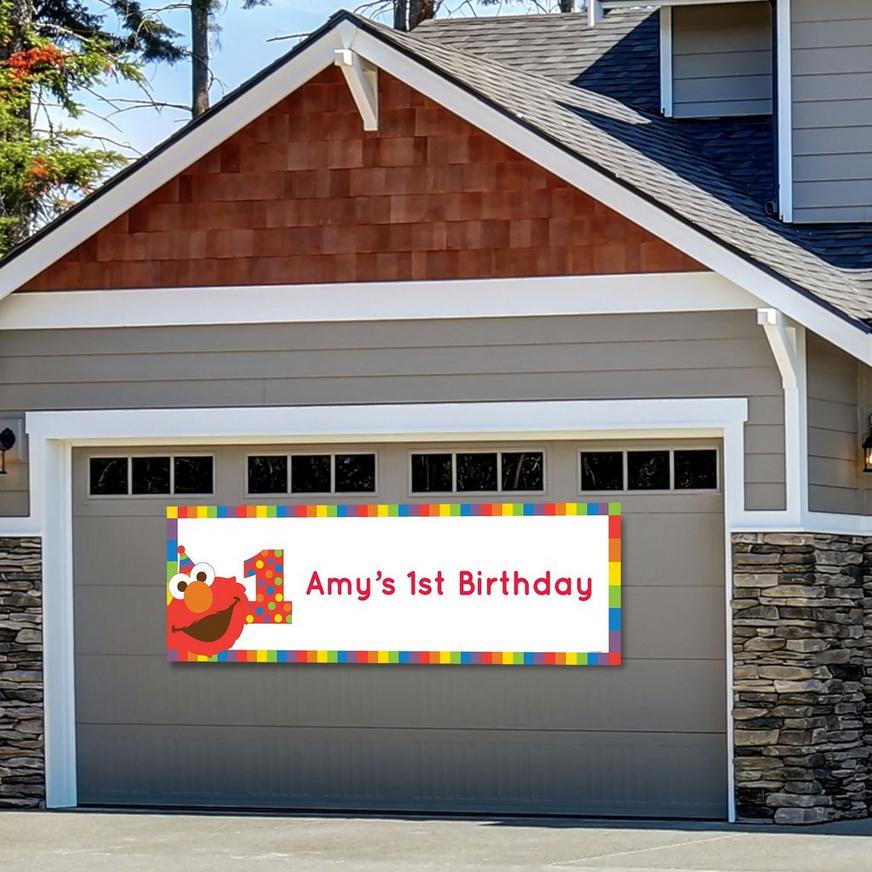 Custom Elmo 1st Birthday Horizontal Banner