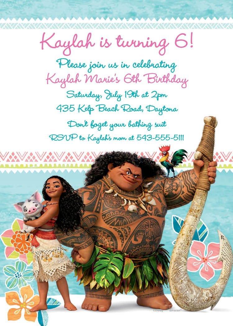 Custom Moana Invitations