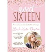 Custom Blush Sweet 16 Photo Invitations