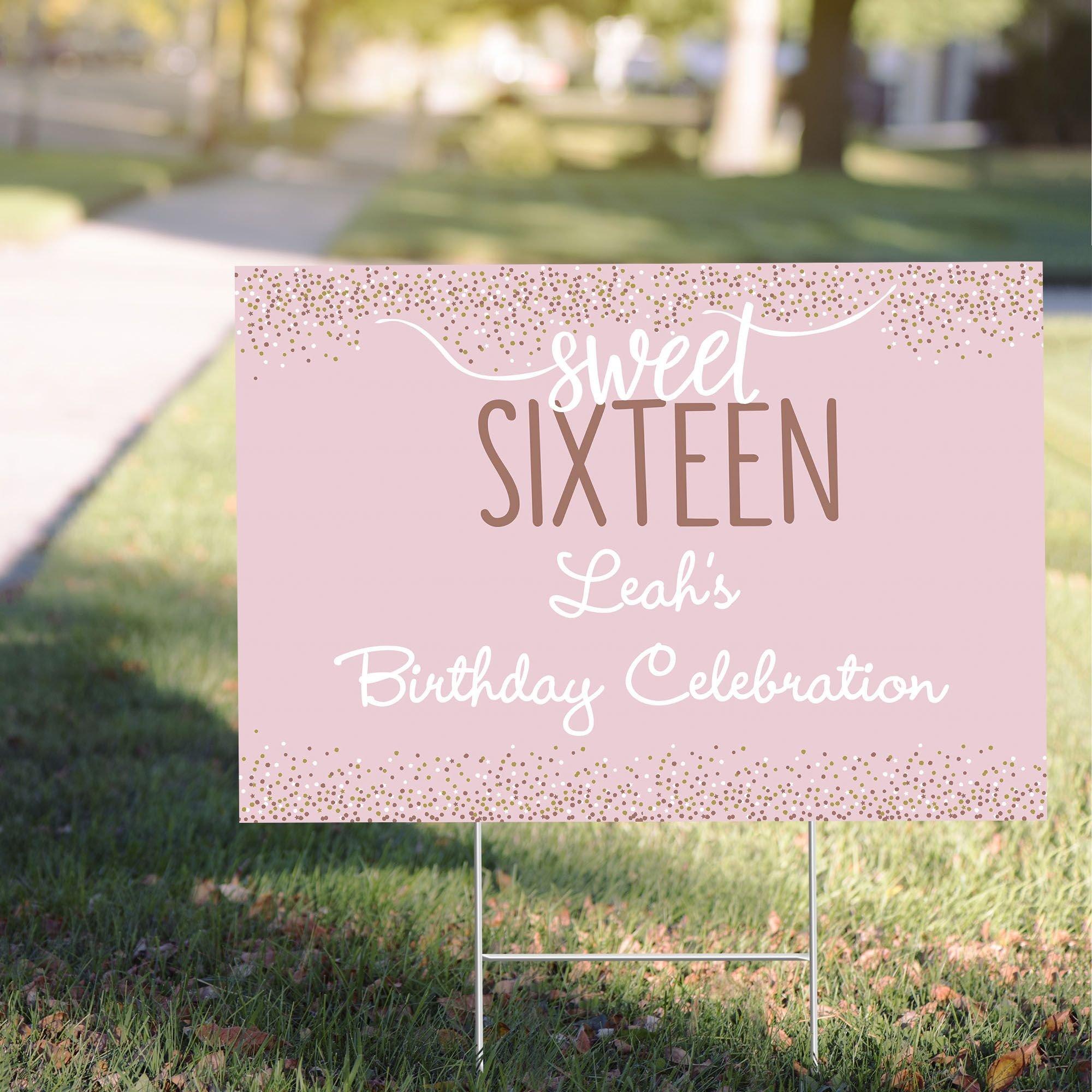 Custom Blush Sweet 16 Yard Sign