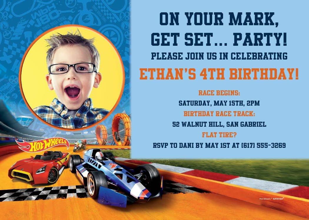 Hot wheels 2025 birthday invitation card