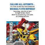 Custom Transformers Invitations