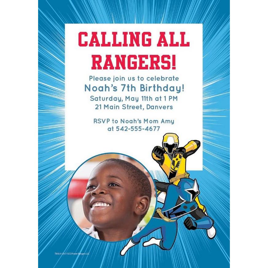 Custom Power Rangers Ninja Steel Photo Invitations