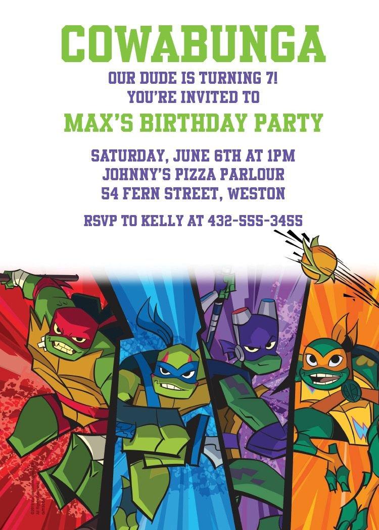 Custom Teenage Mutant Ninja Turtles Invitations