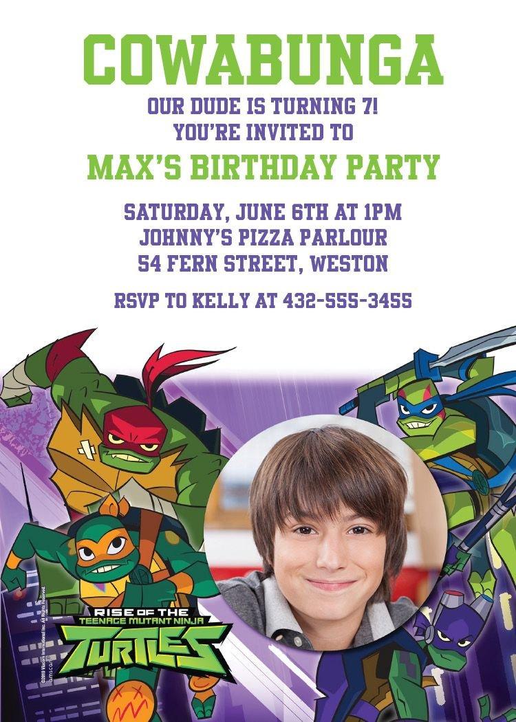 Custom Teenage Mutant Ninja Turtles Photo Invitations