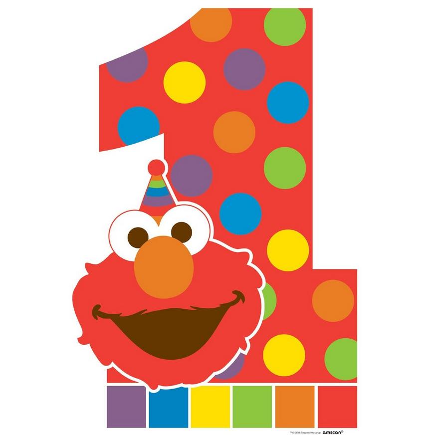 Elmo 1st Birthday Centerpiece Cardboard Cutout, 18in
