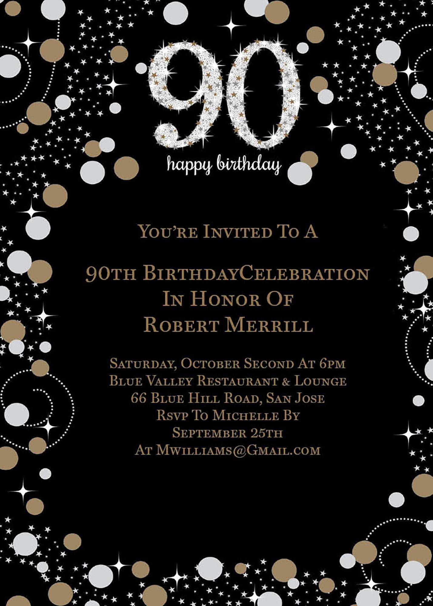 Custom Sparkling Celebration 90 Invitations