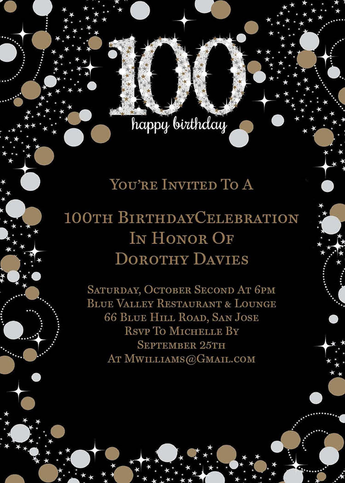 Custom Sparkling Celebration 100 Invitations
