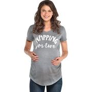 Gray Napping for Two Maternity T-Shirt, S/M