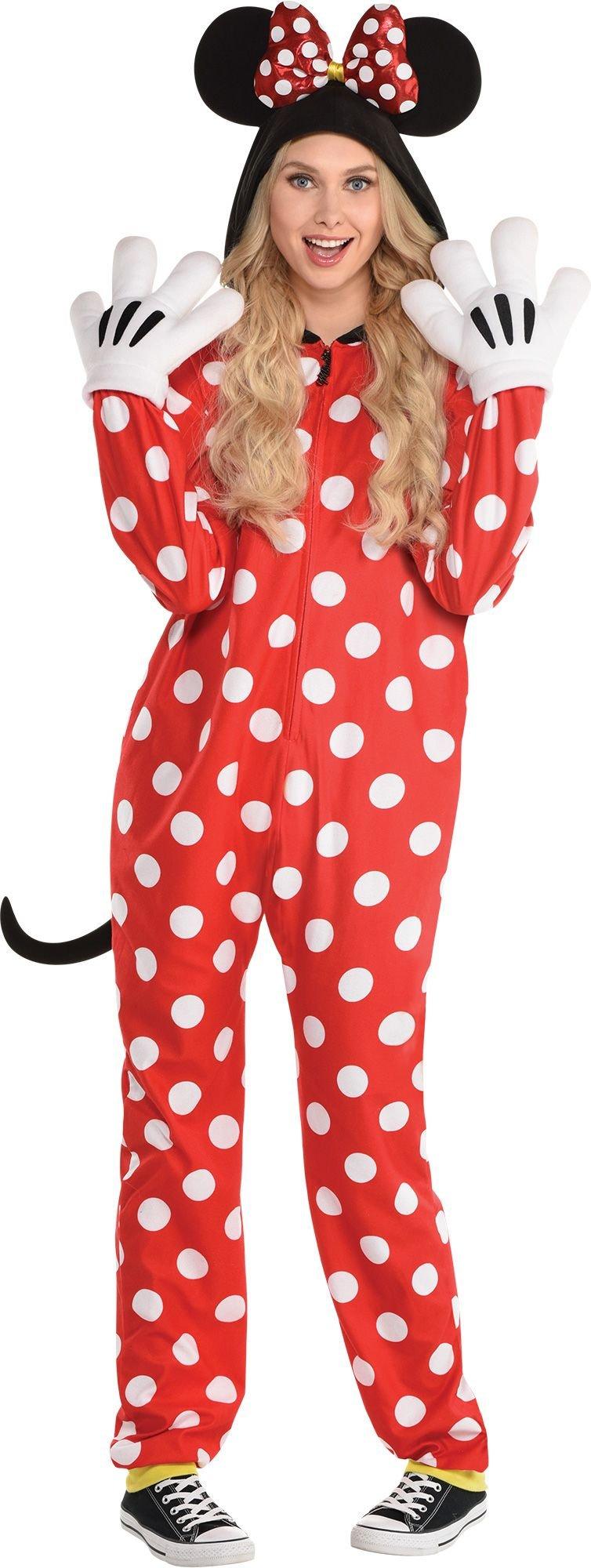 Adult Zipster Red Polka Dot Minnie Mouse One Piece Costume - Disney